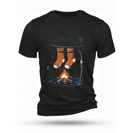 Black T-shirt, front print