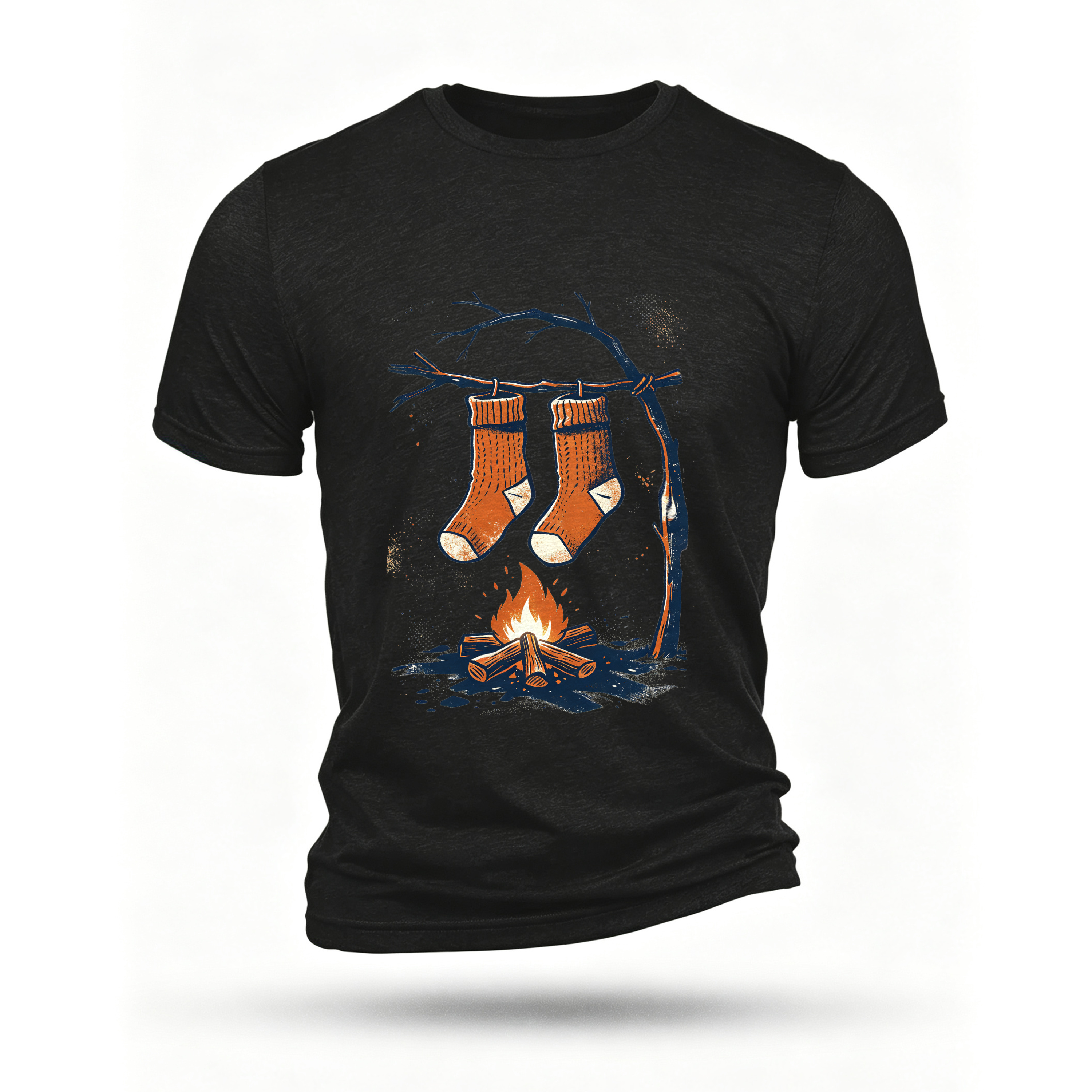 Black T-shirt, front print