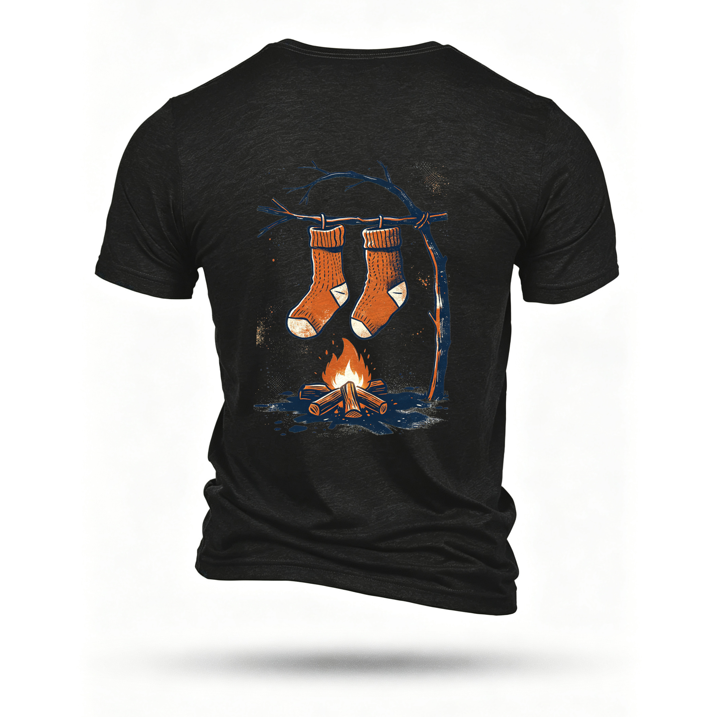 Black T-shirt, back print