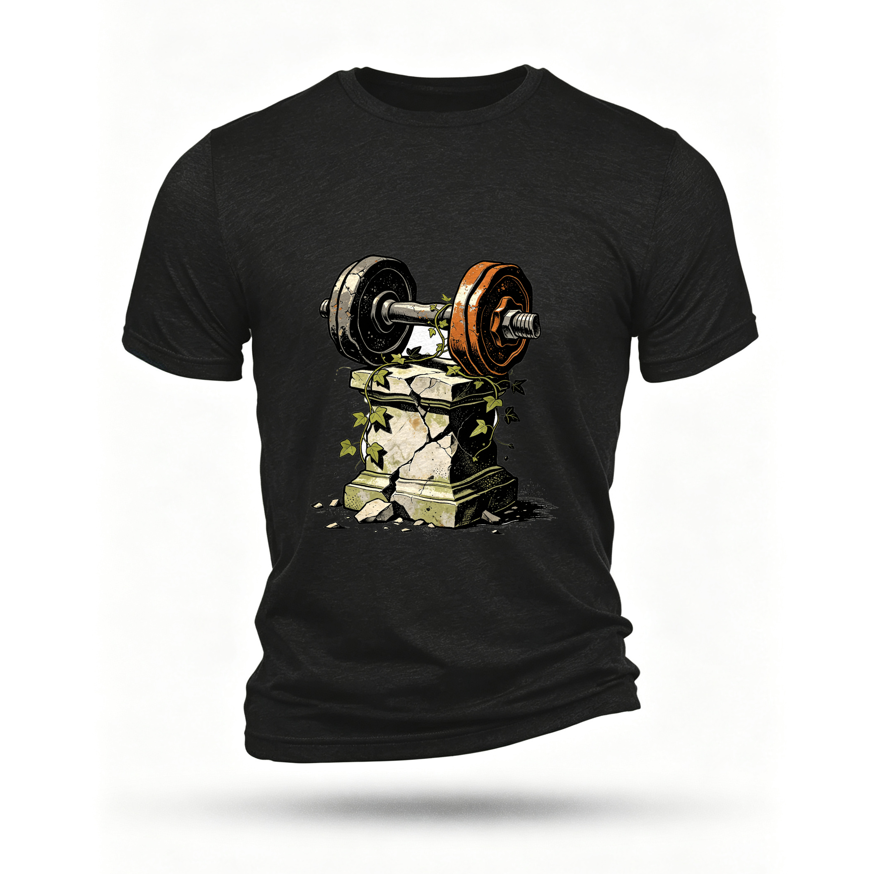 Black T-shirt, front print