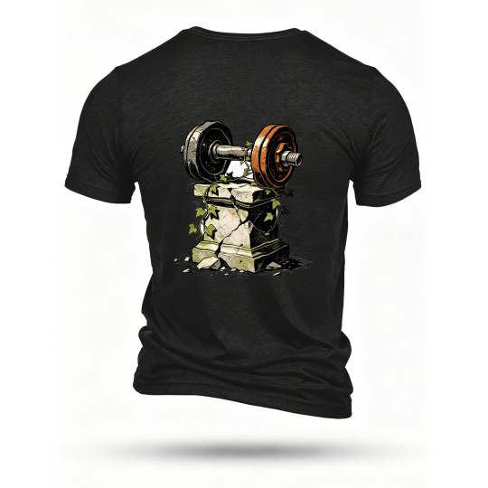 Black T-shirt, back print