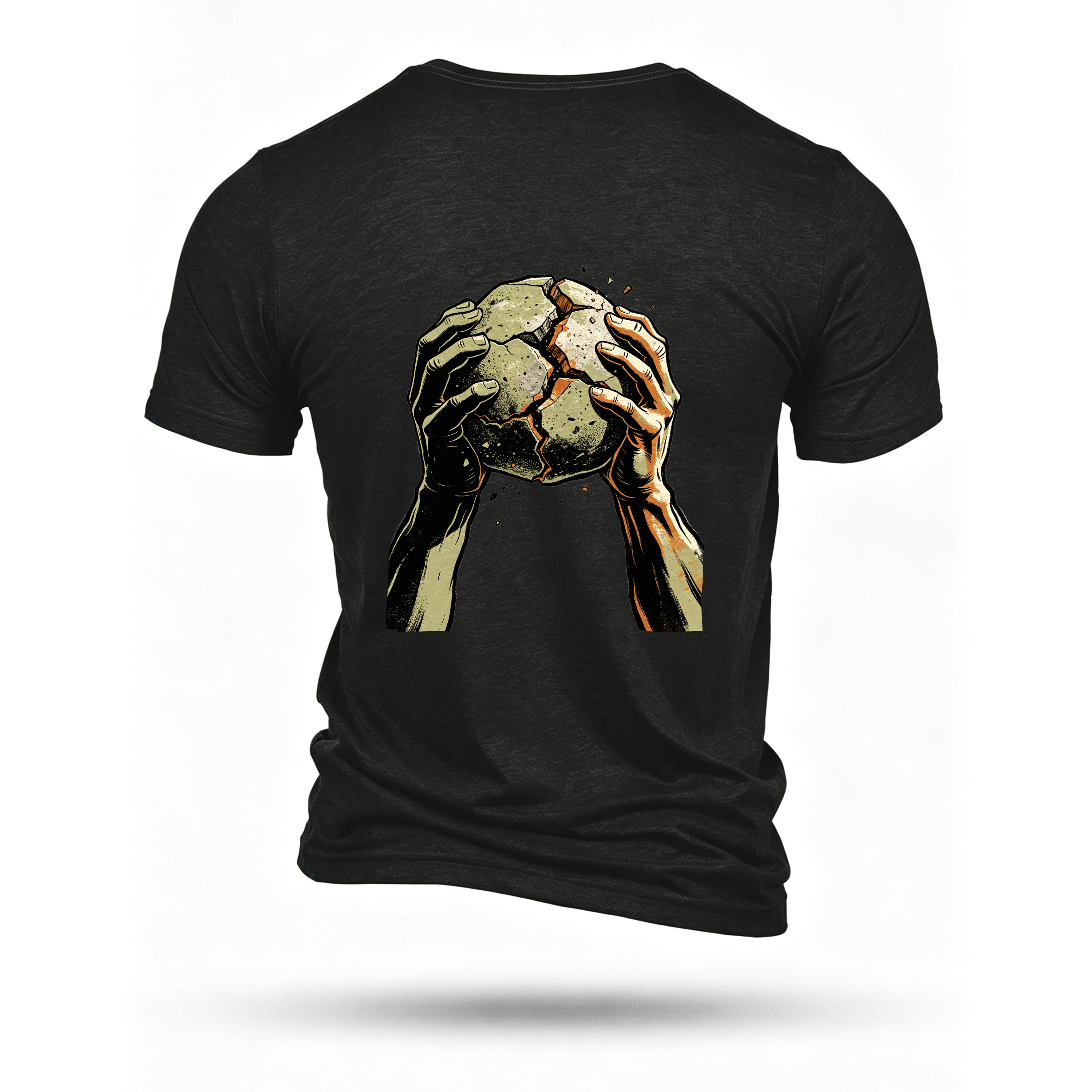 Black T-shirt, back print