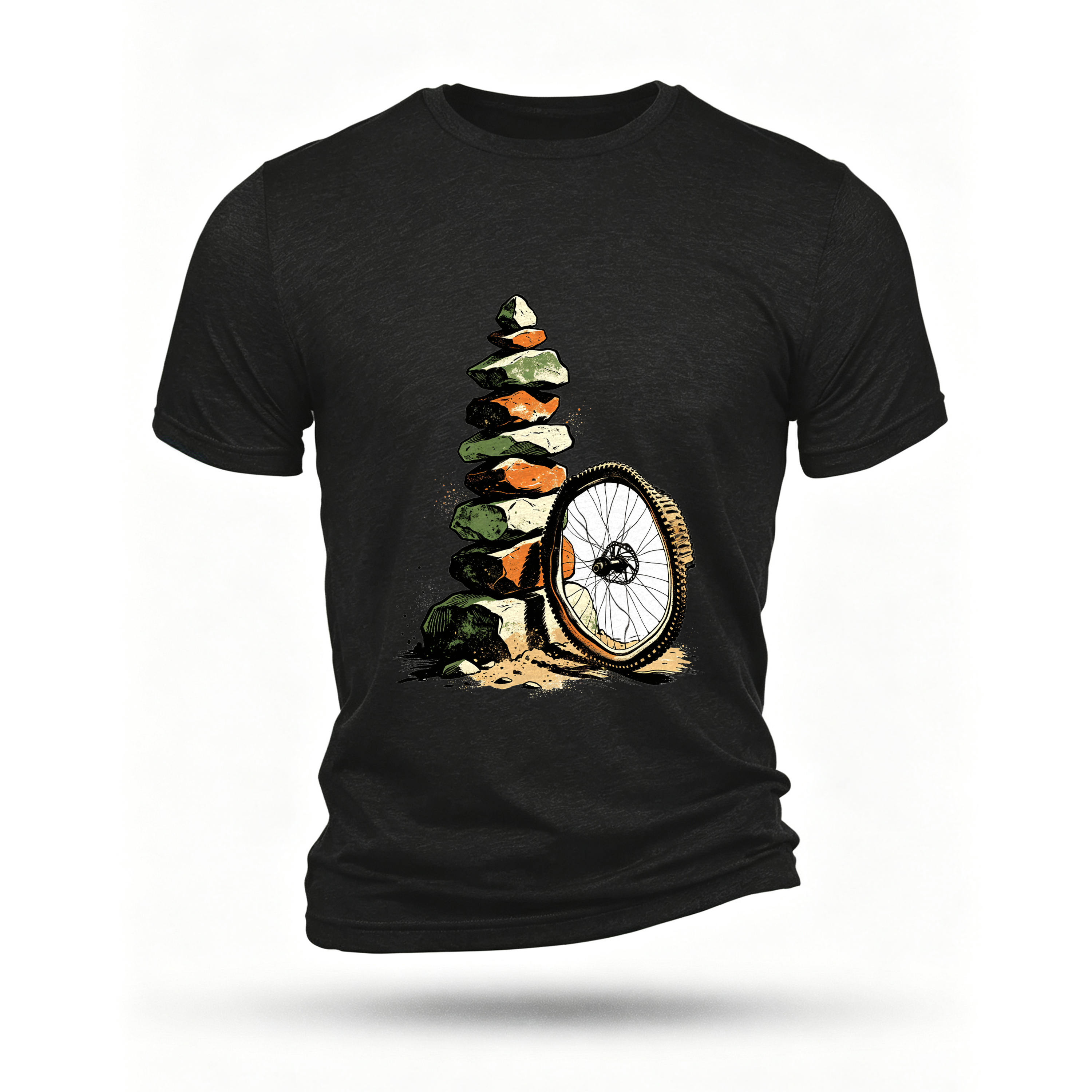 Black T-shirt, front print