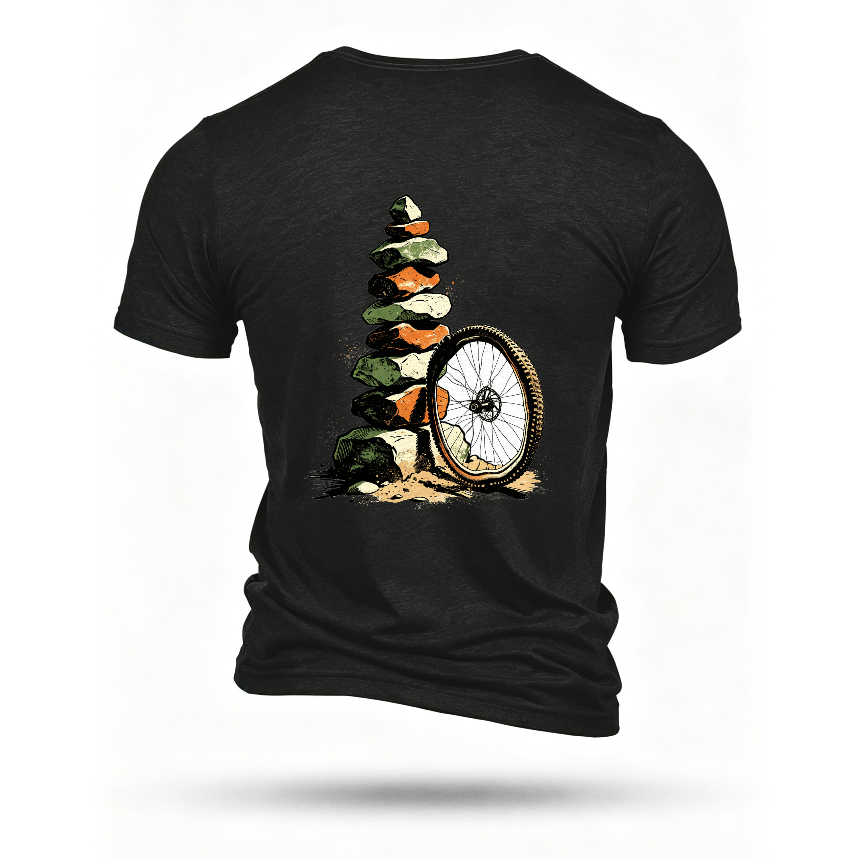 Black T-shirt, back print