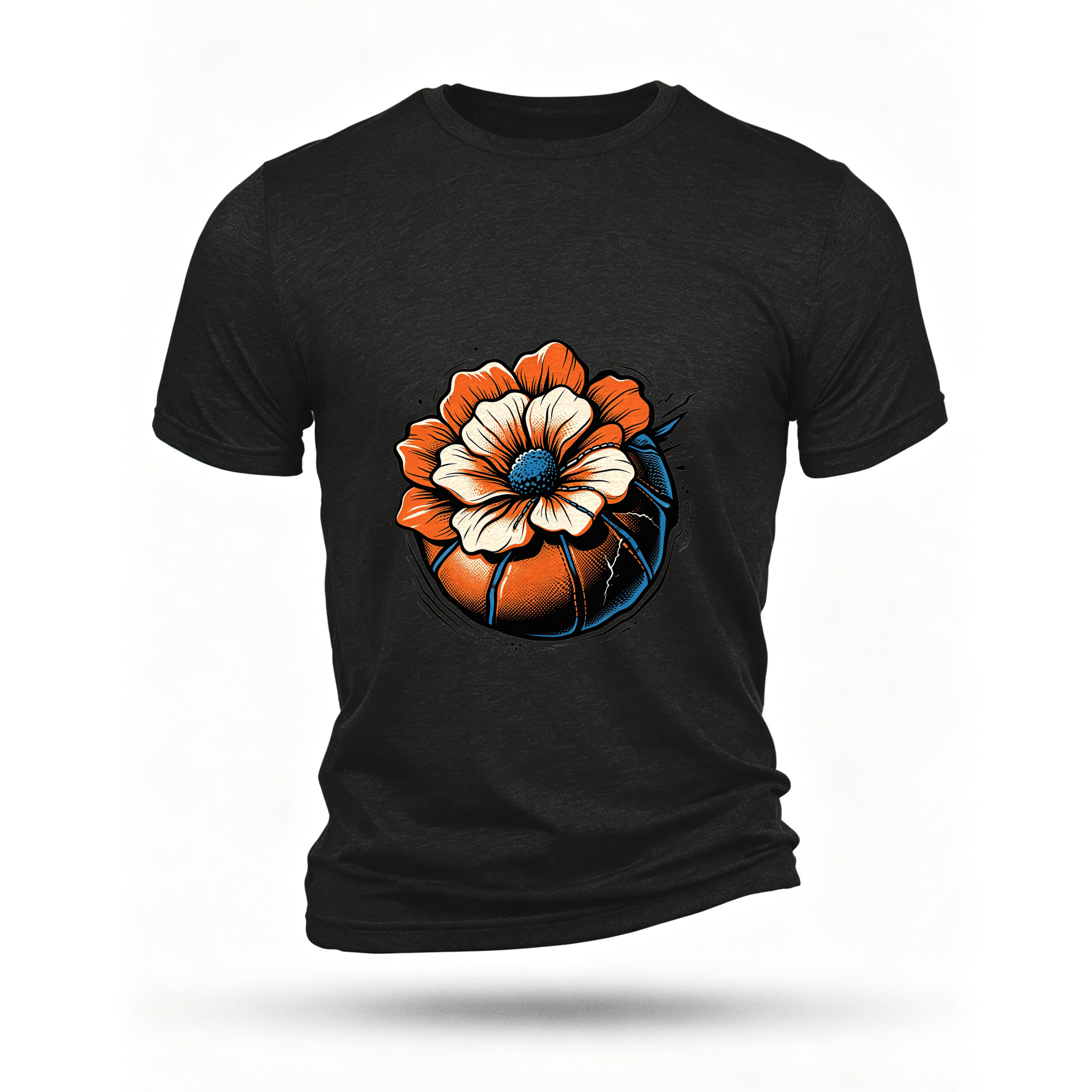 Black T-shirt, front print