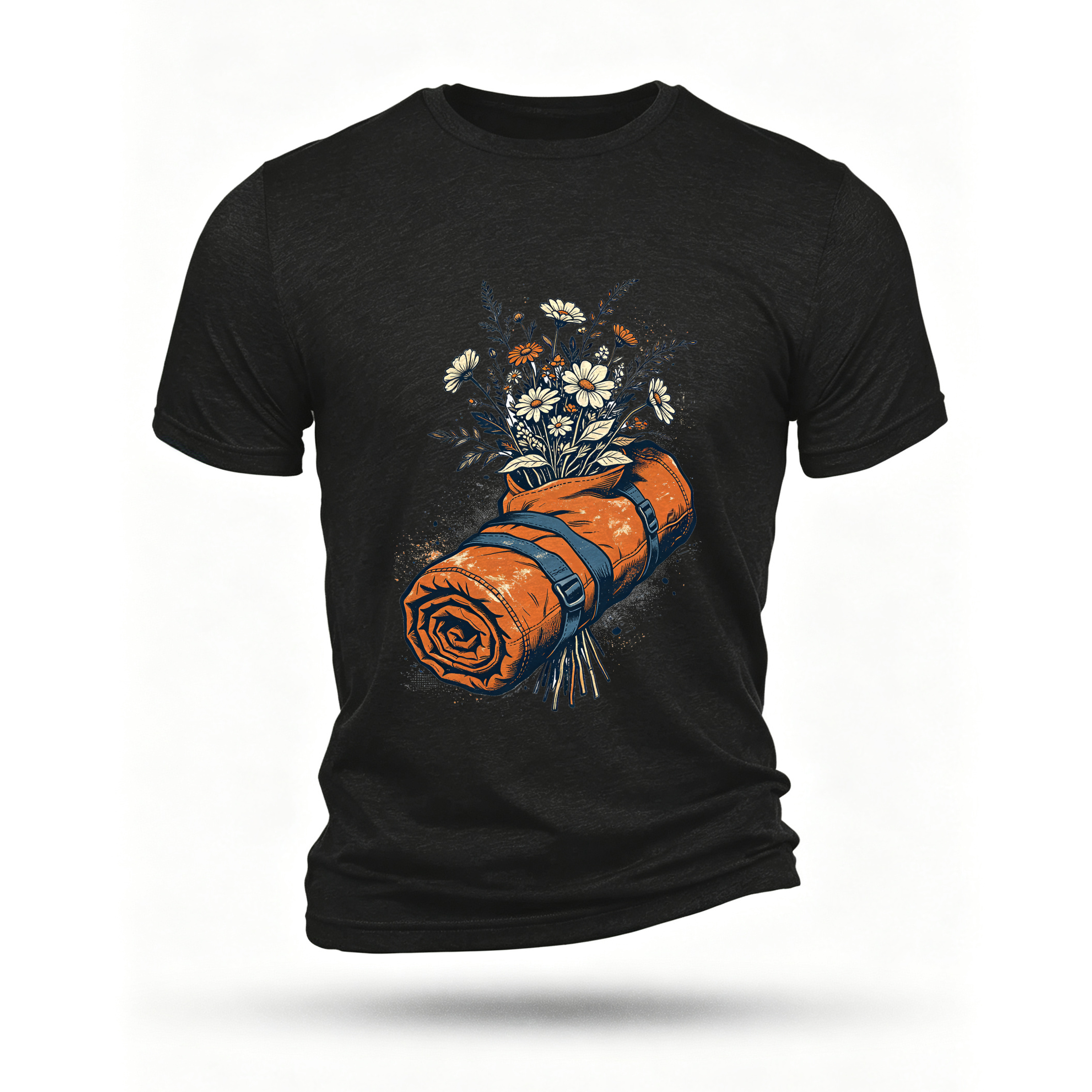 Black T-shirt, front print