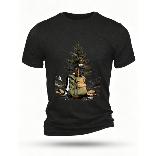 Black T-shirt, front print