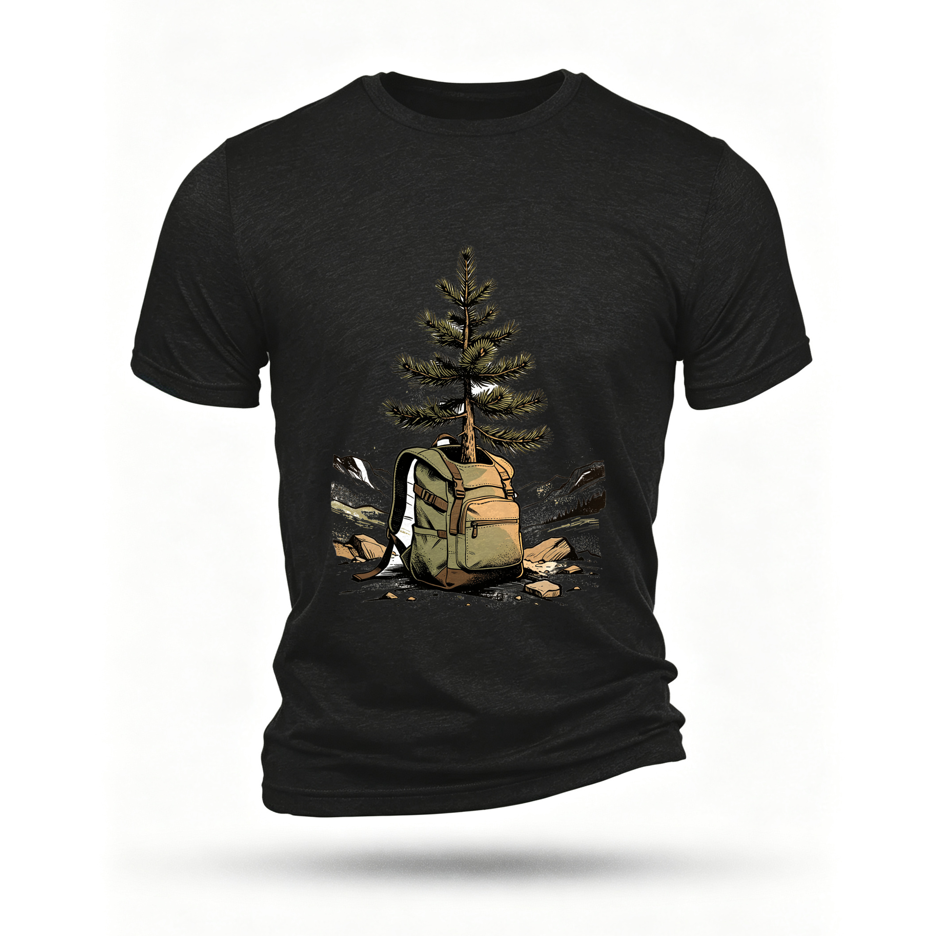 Black T-shirt, front print