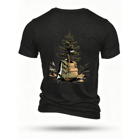 Black T-shirt, back print