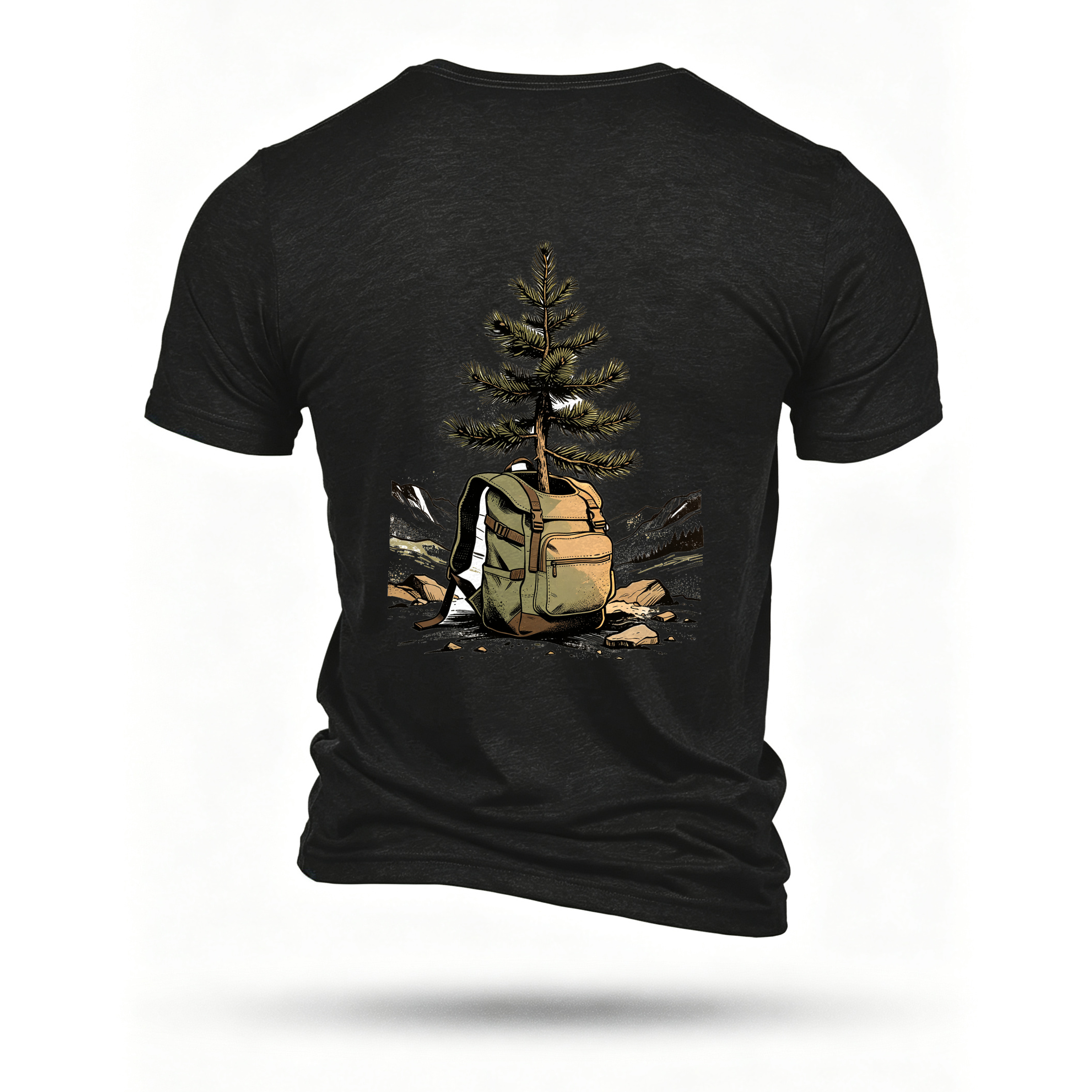 Black T-shirt, back print