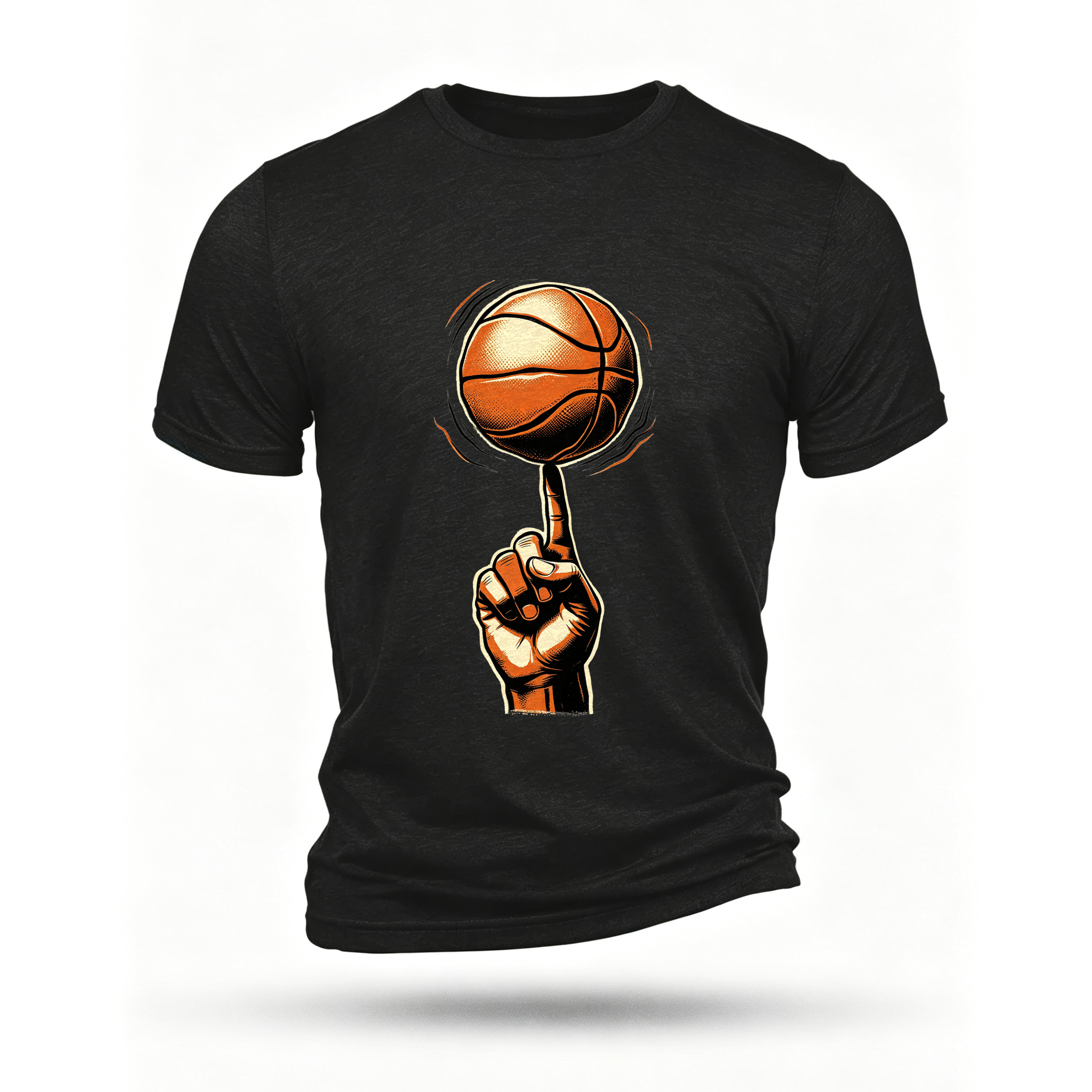 Black T-shirt, front print