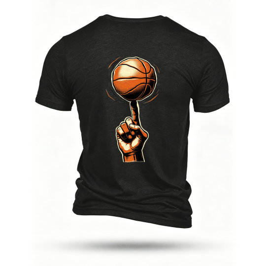 Black T-shirt, back print