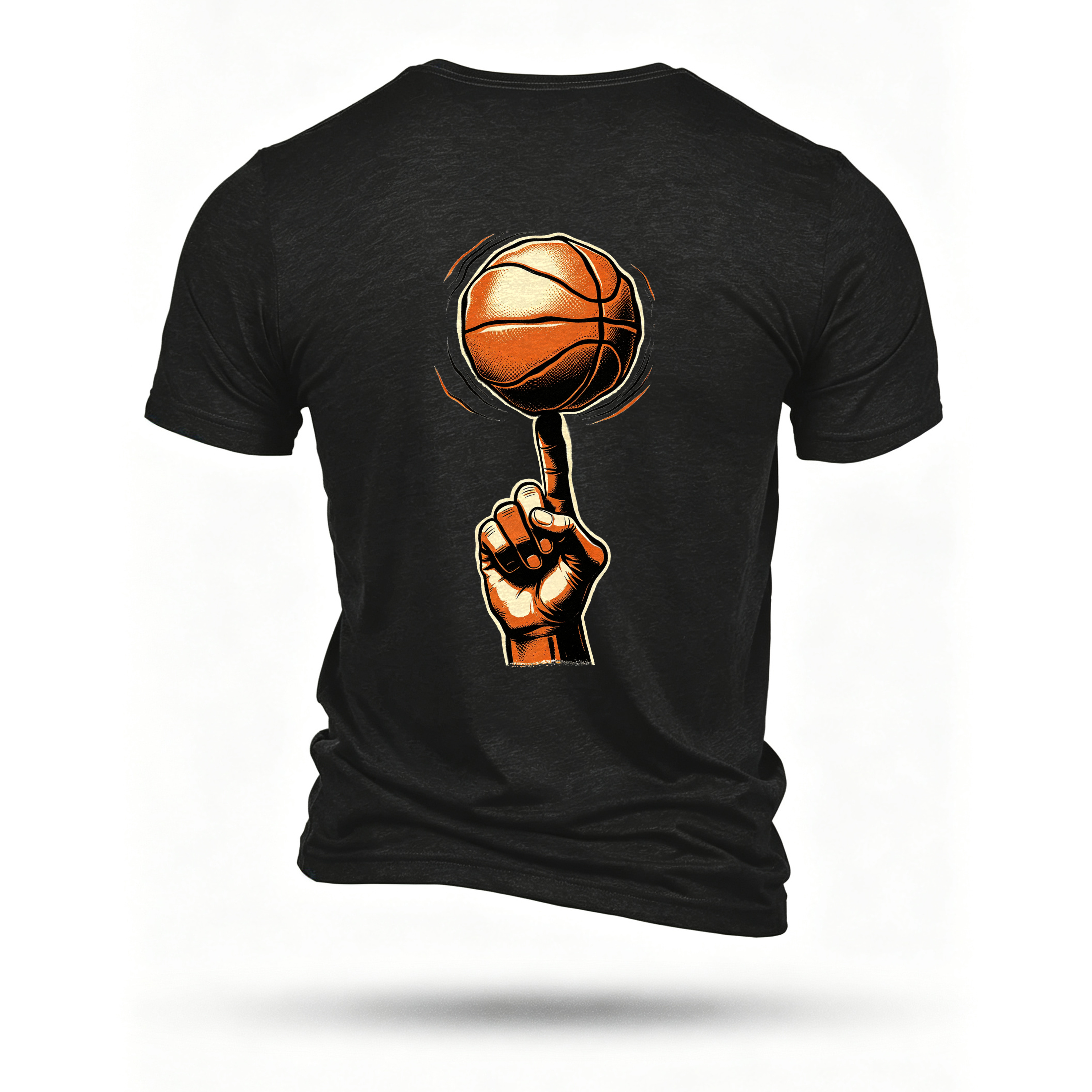 Black T-shirt, back print