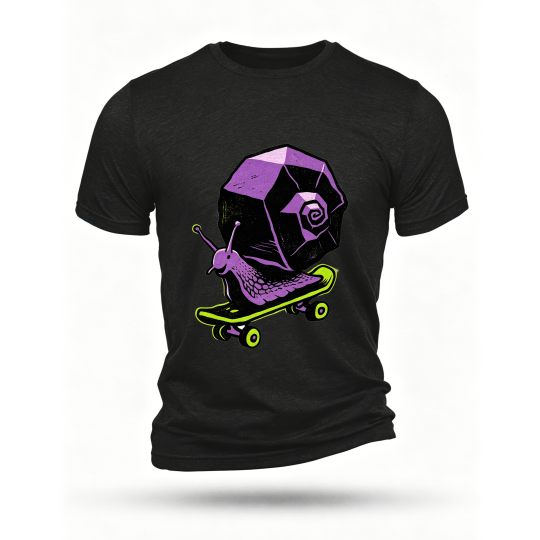 Black T-shirt, front print