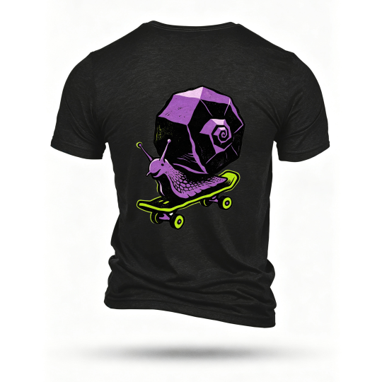 Black T-shirt, back print