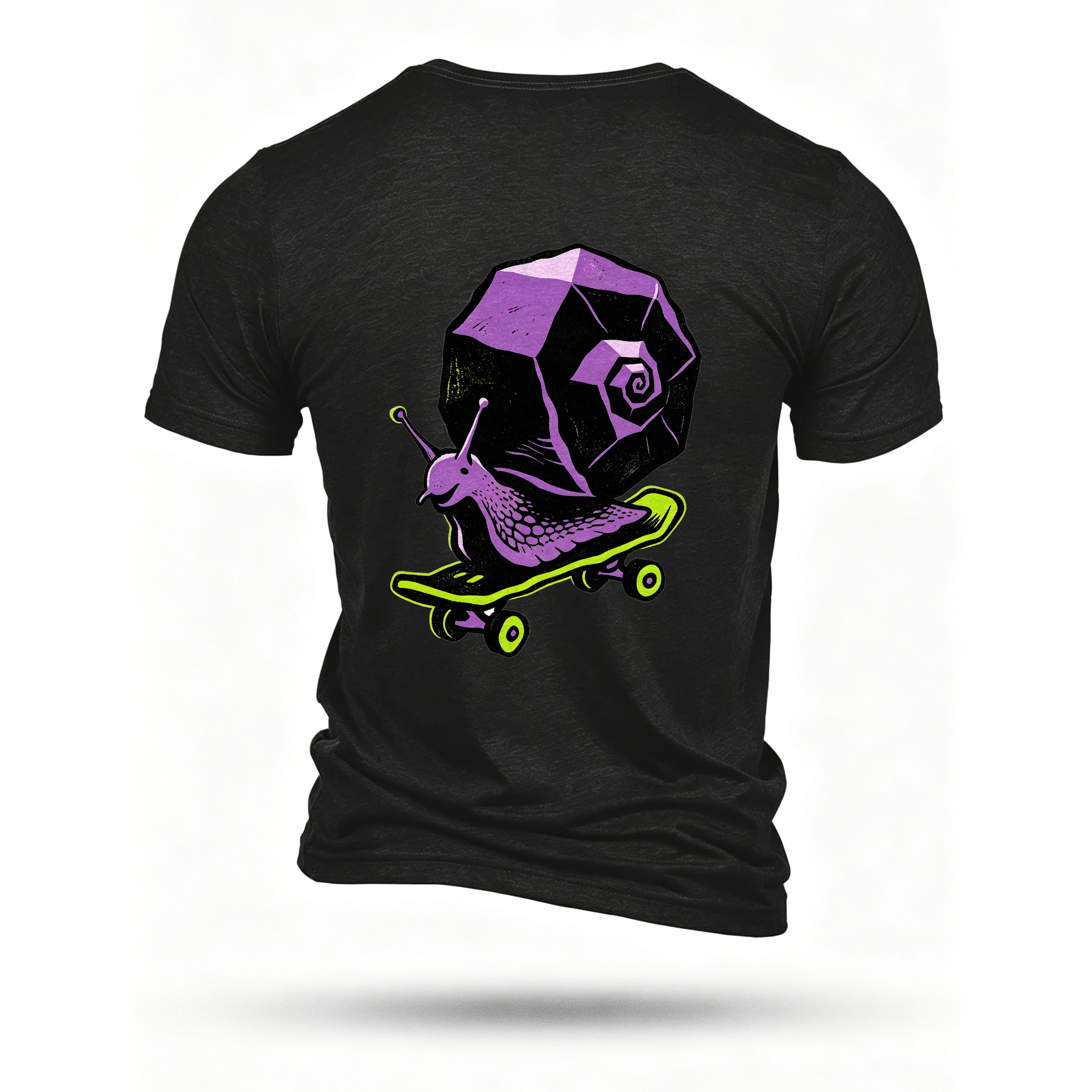 Black T-shirt, back print