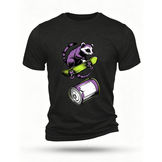 Black T-shirt, front print