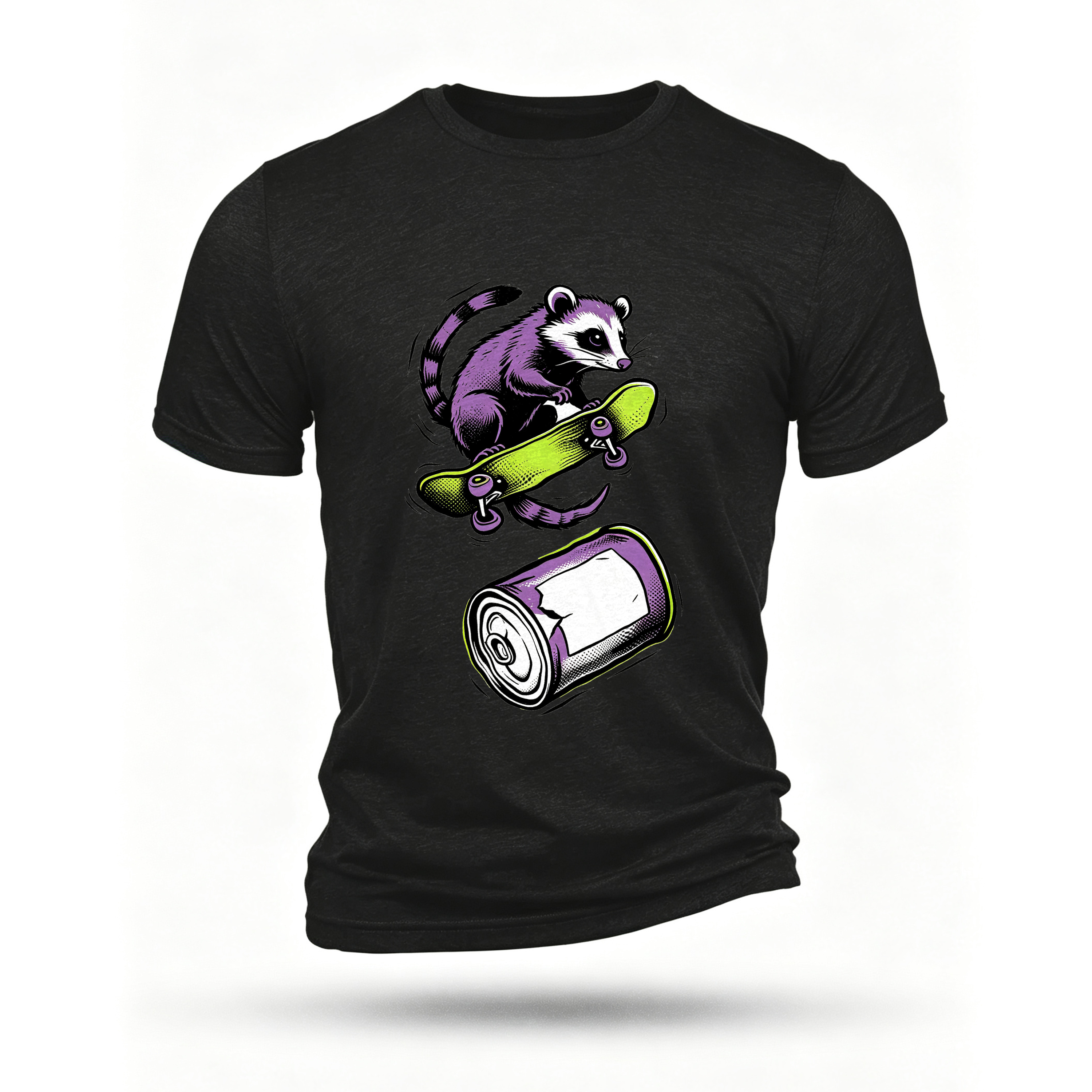 Black T-shirt, front print
