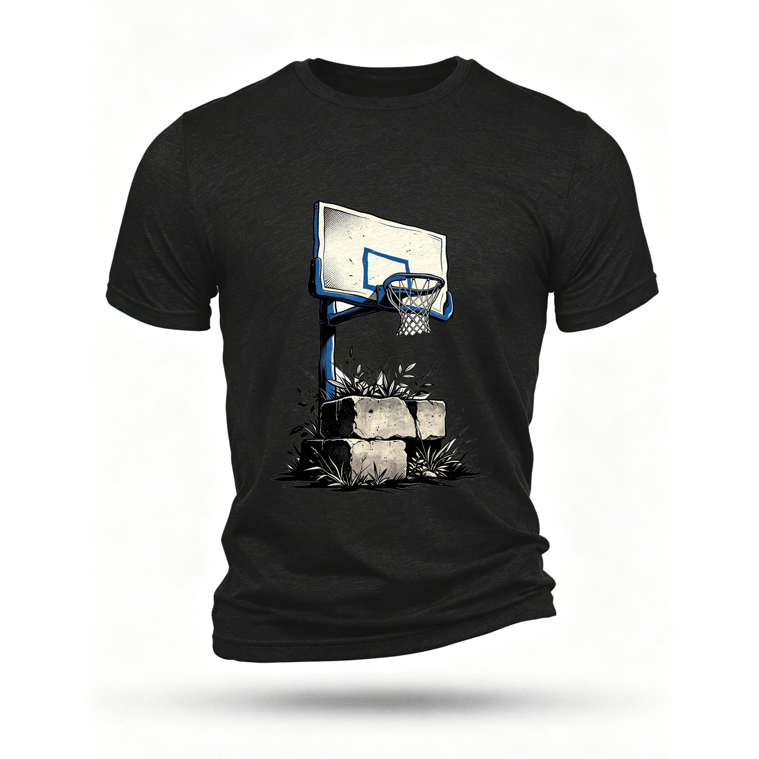 Black T-shirt, front print