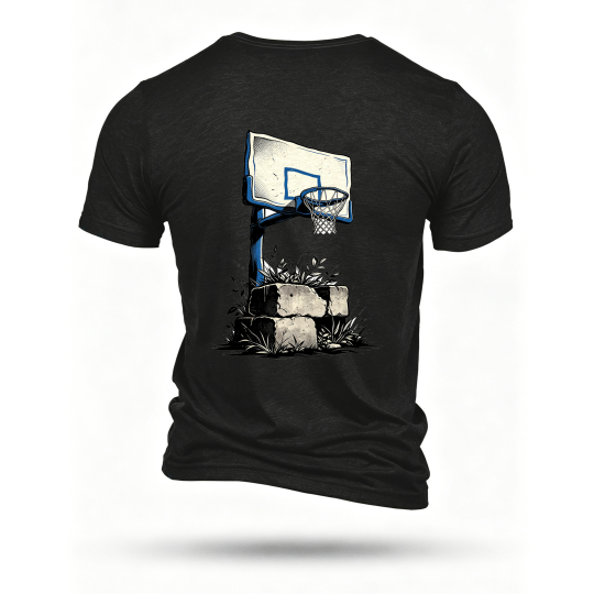 Black T-shirt, back print