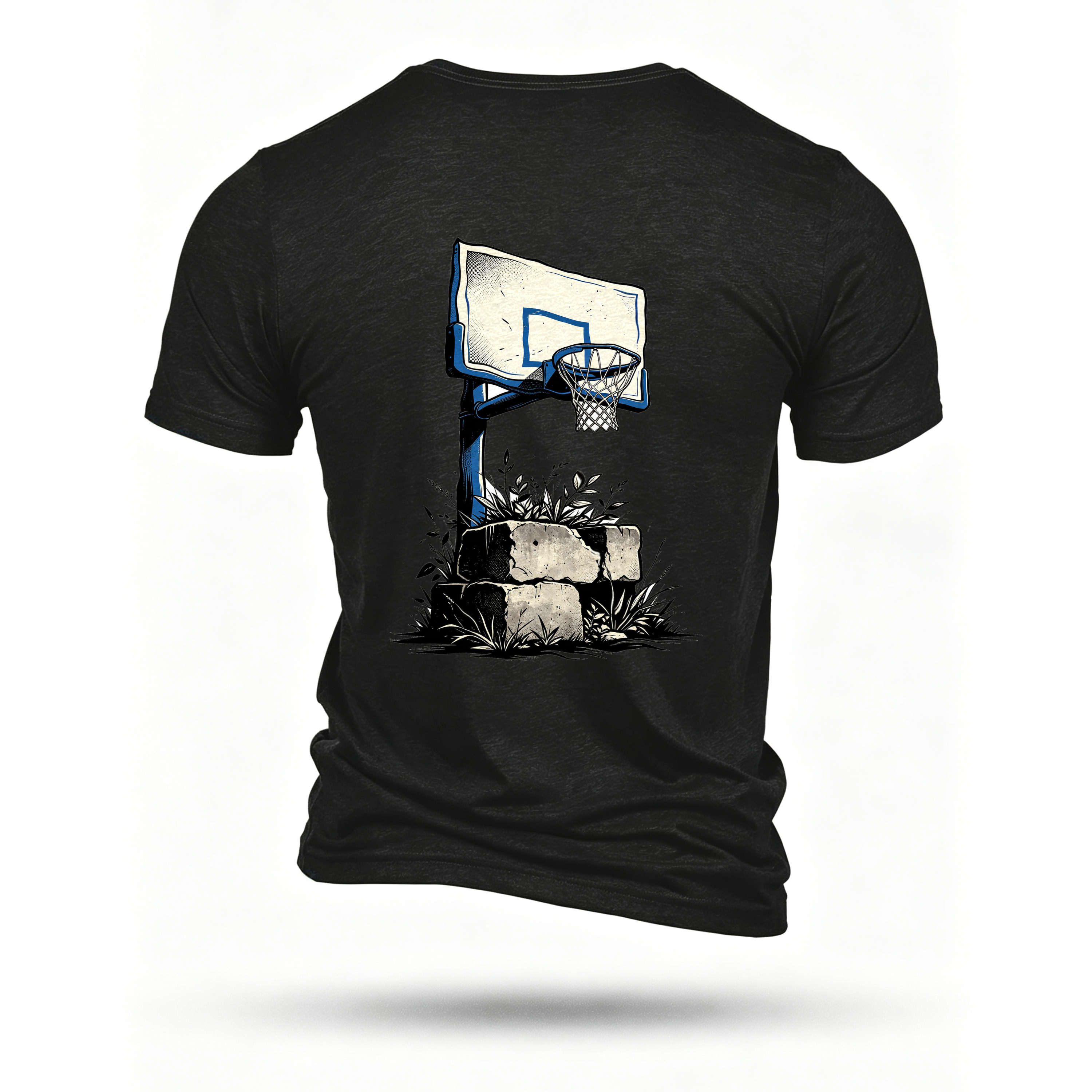 Black T-shirt, back print
