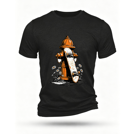 Black T-shirt, front print
