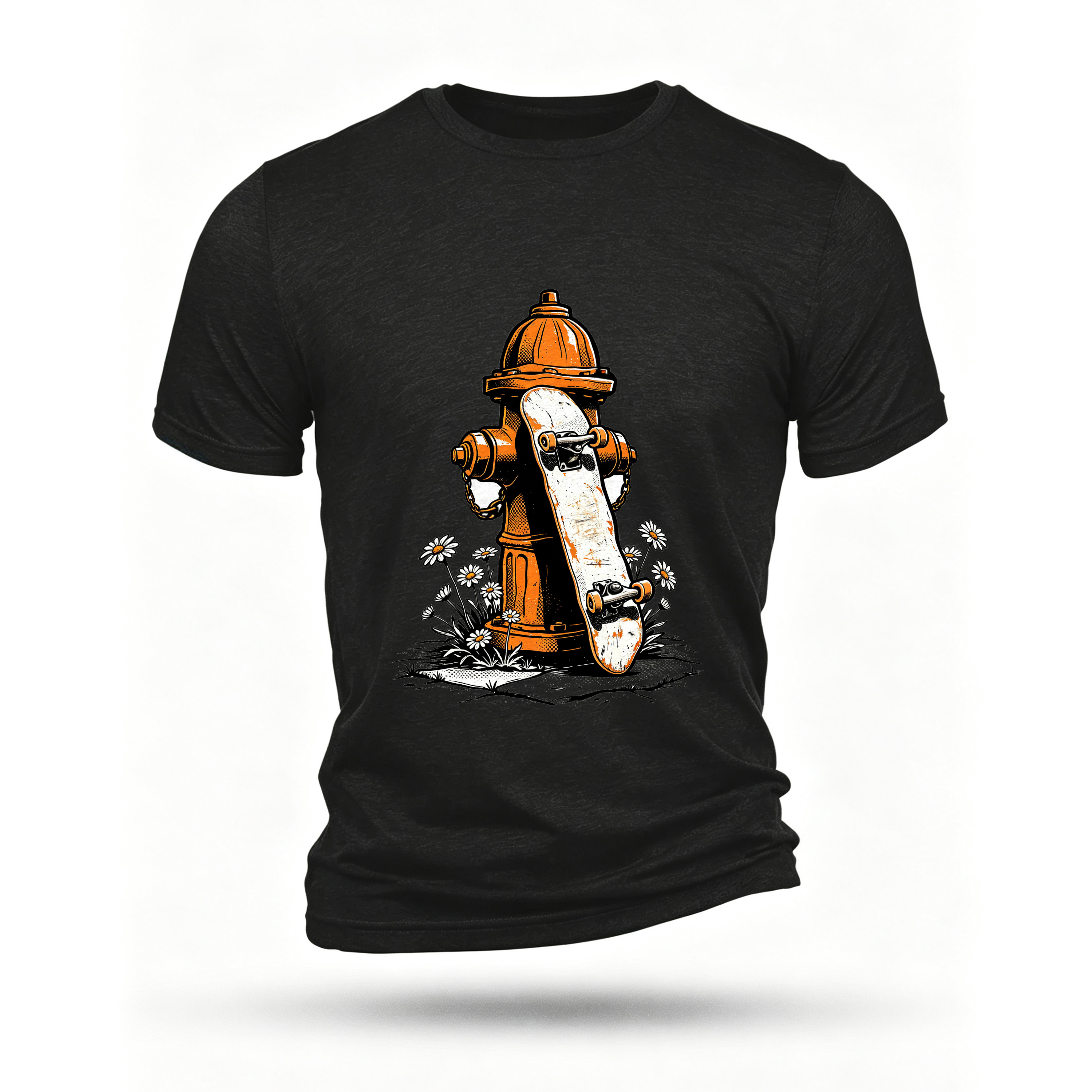 Black T-shirt, front print