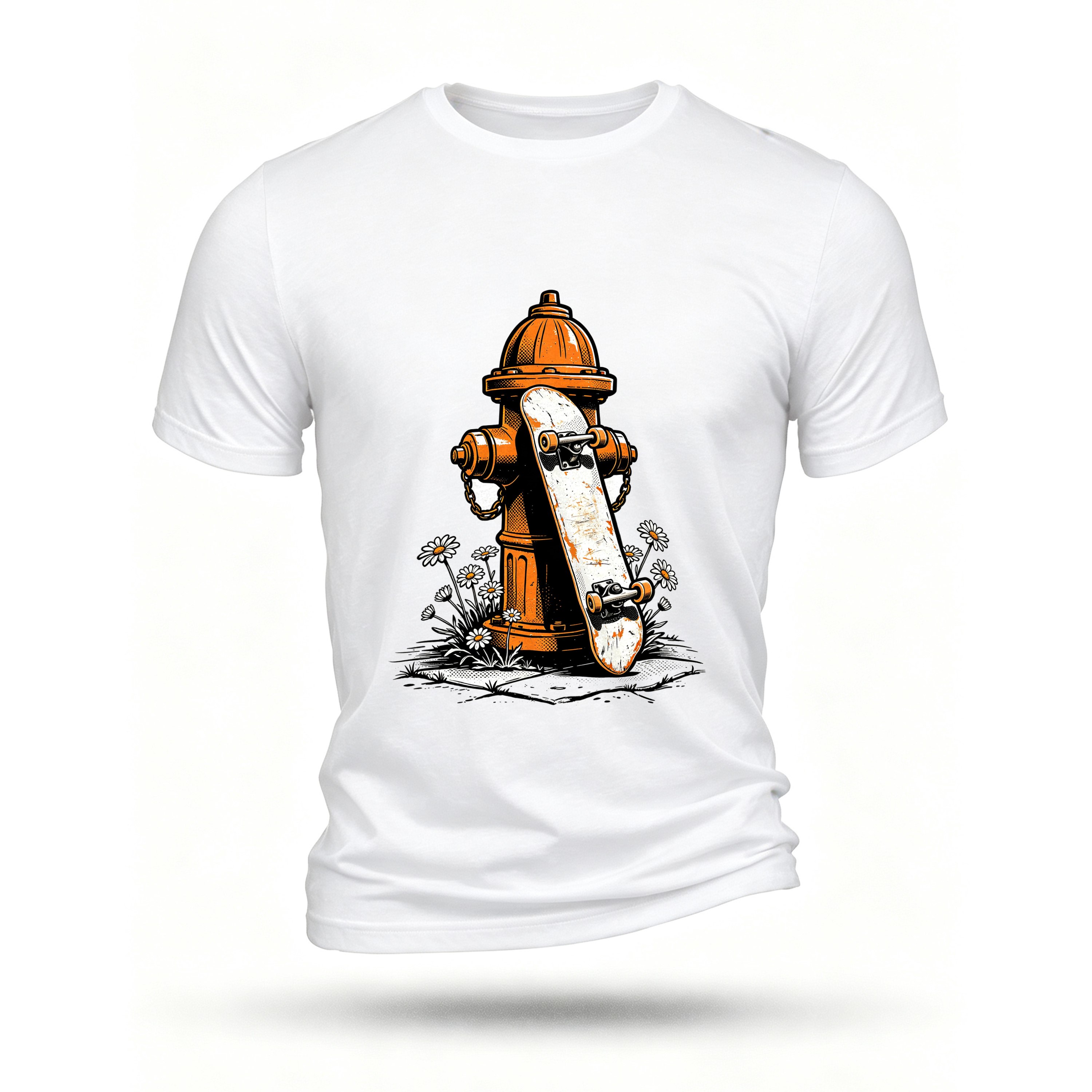 White T-shirt, front print