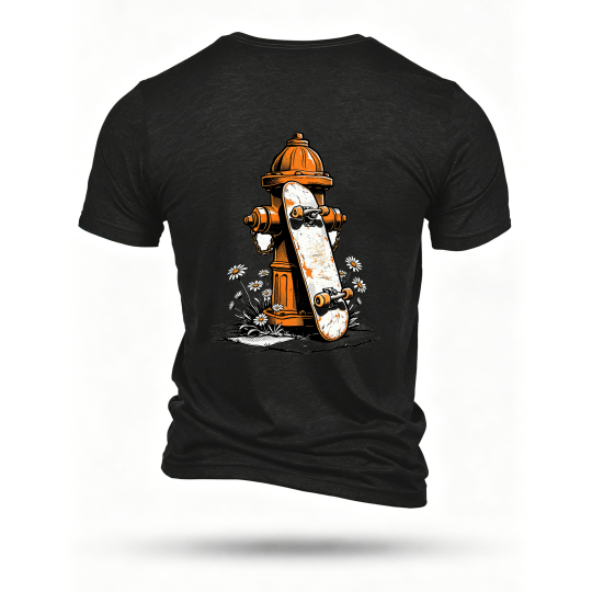 Black T-shirt, back print