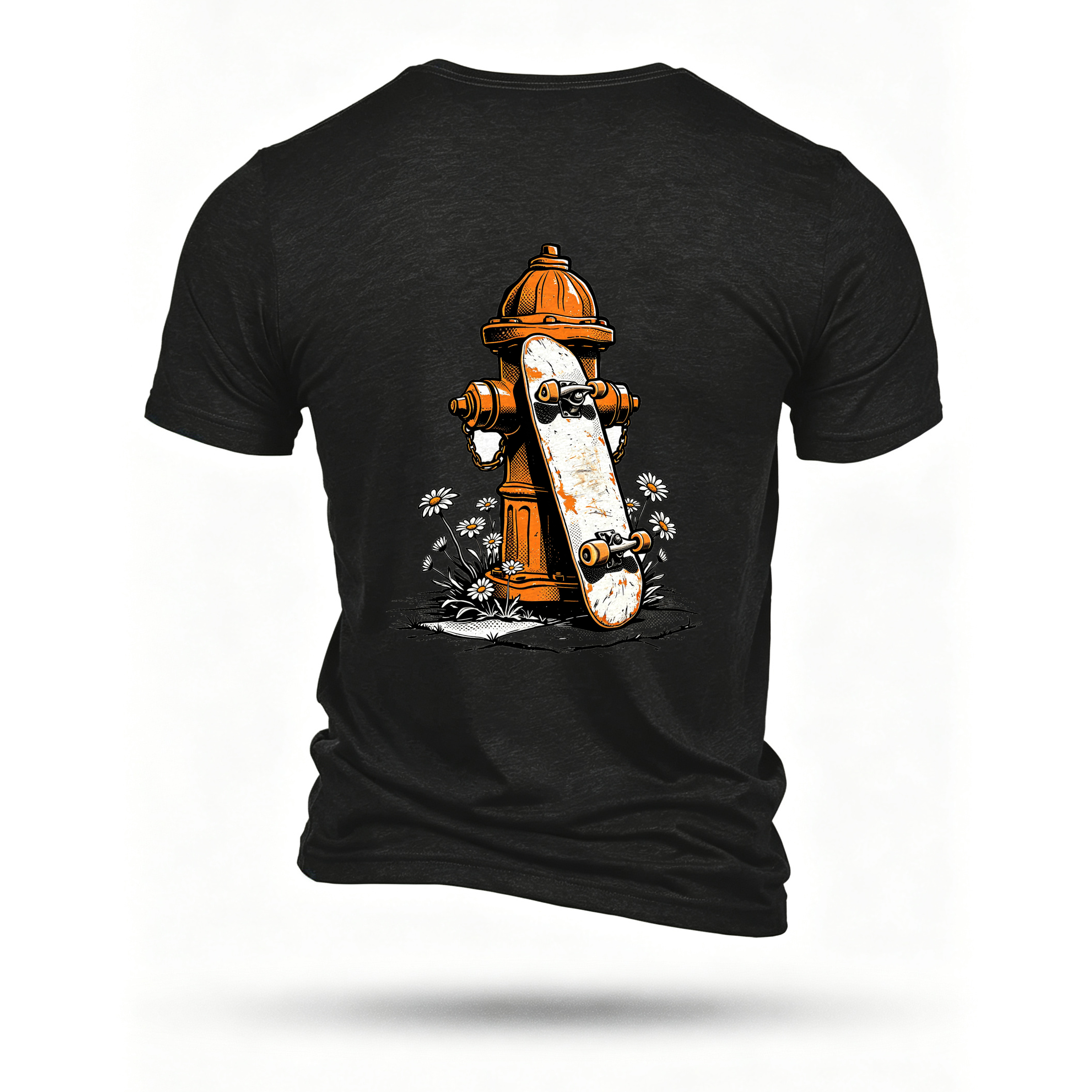 Black T-shirt, back print