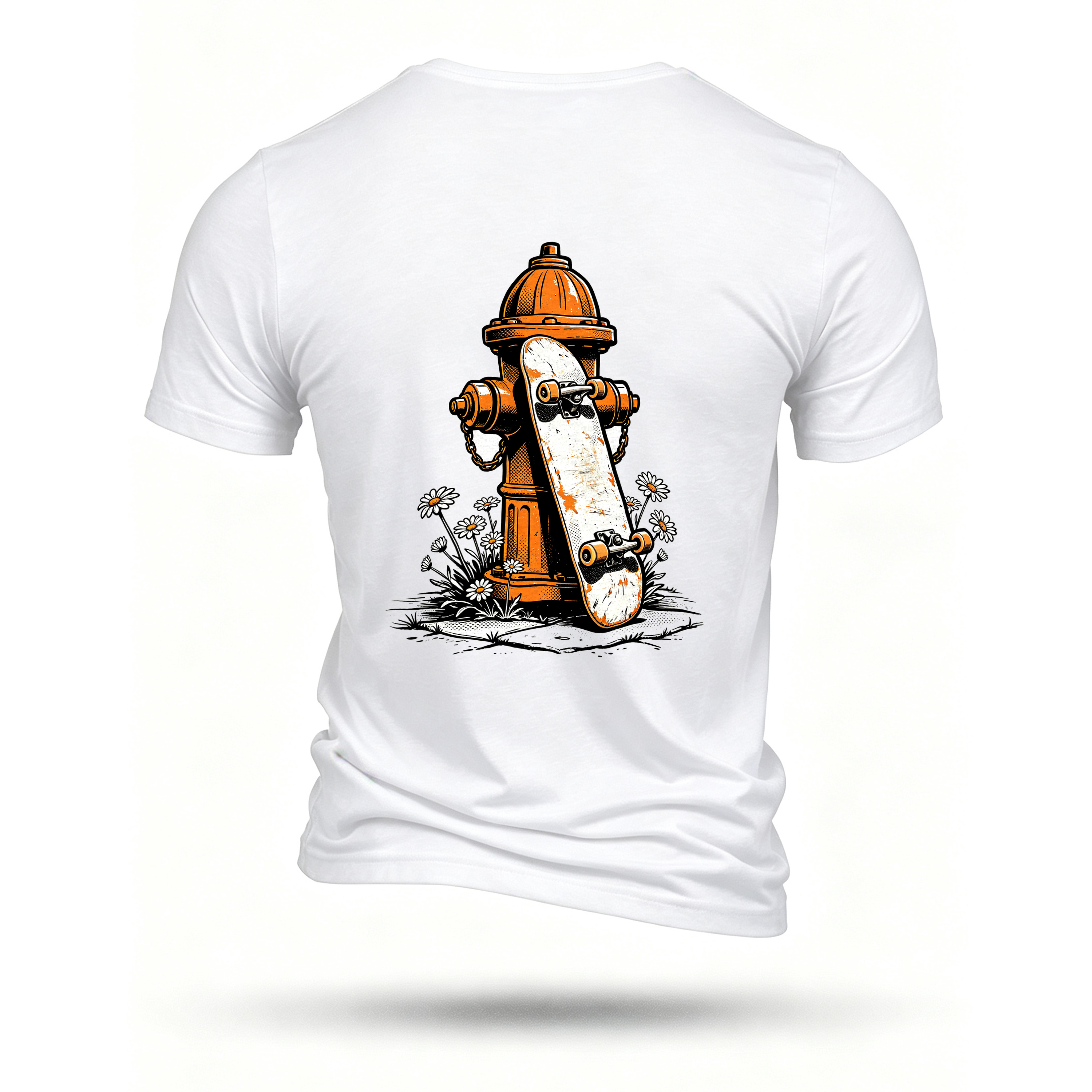 White T-shirt, back print