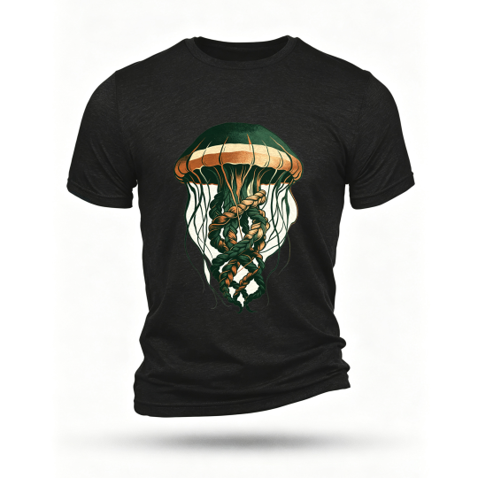 Black T-shirt, front print