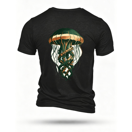 Black T-shirt, back print