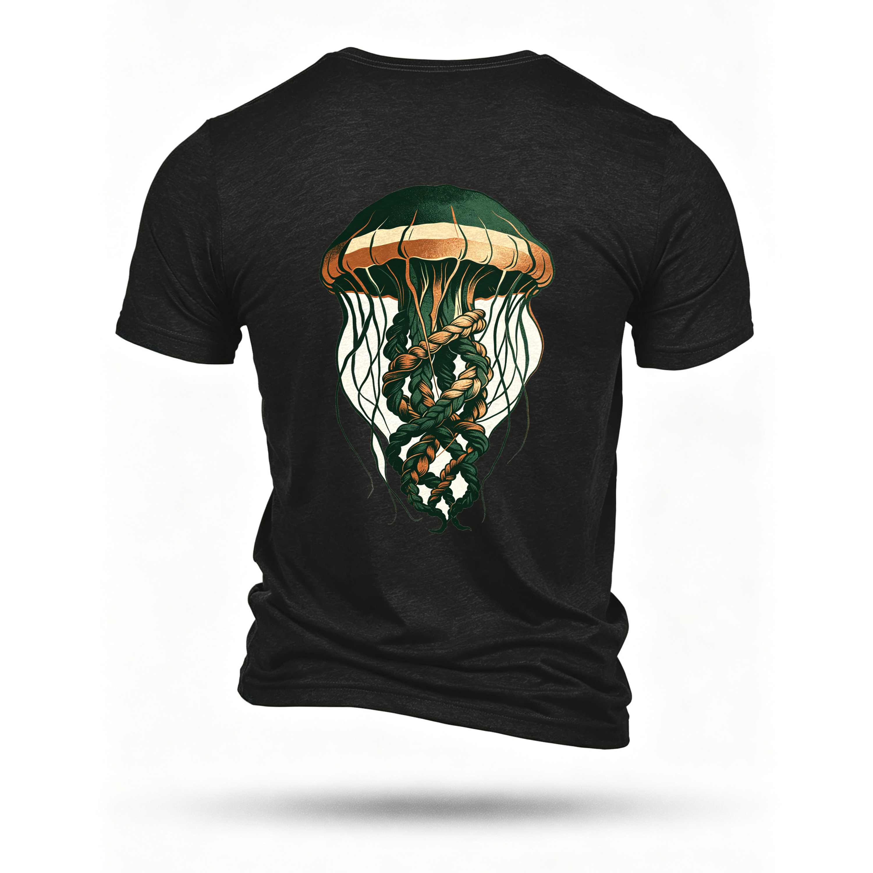 Black T-shirt, back print