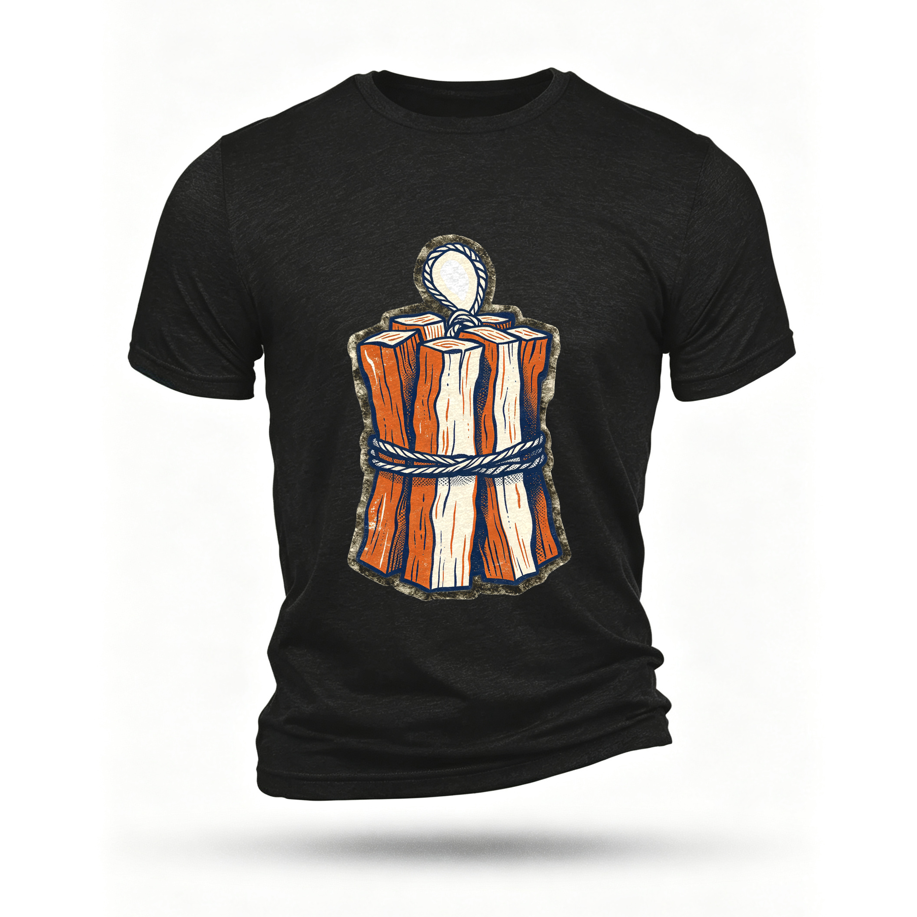 Black T-shirt, front print