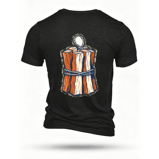 Black T-shirt, back print
