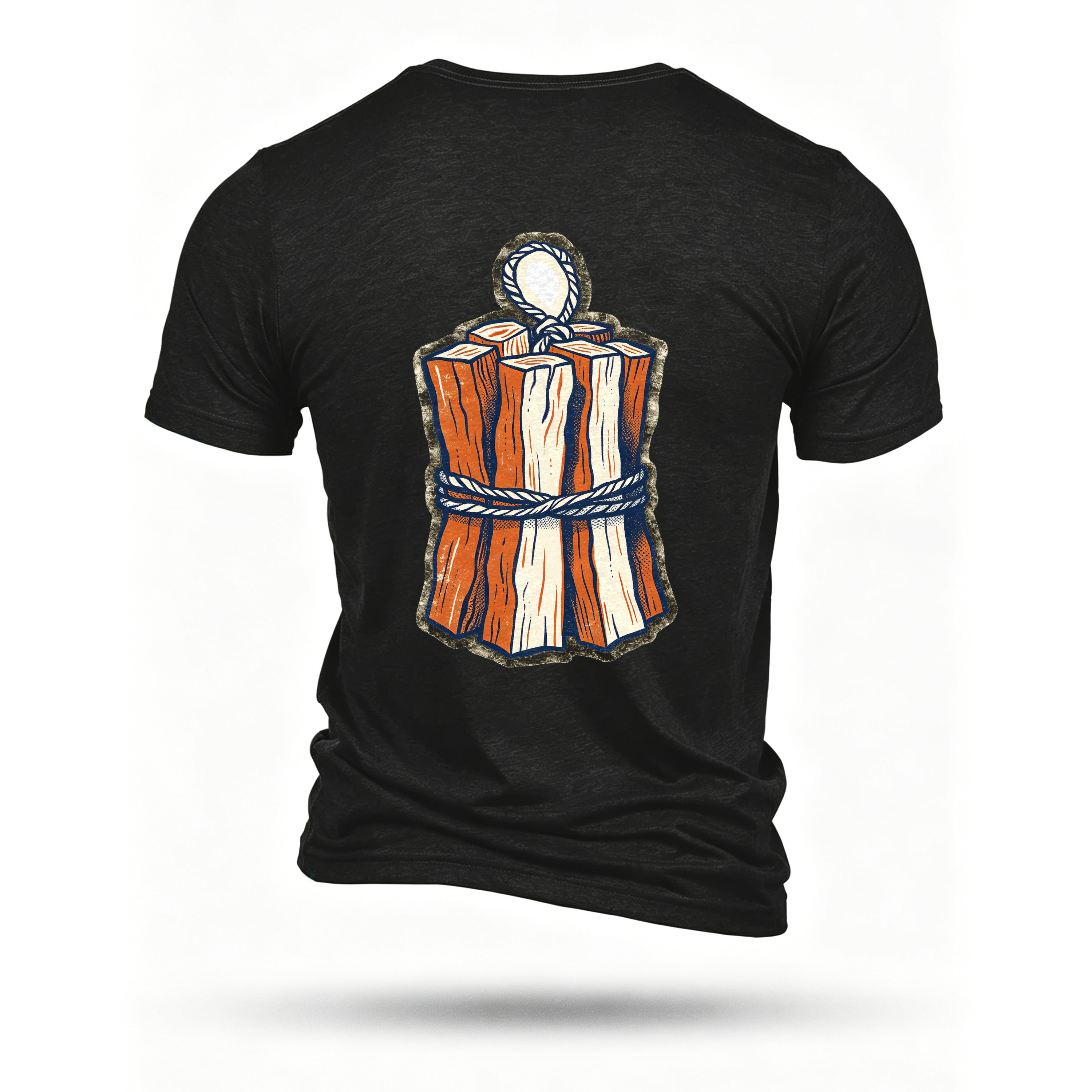 Black T-shirt, back print
