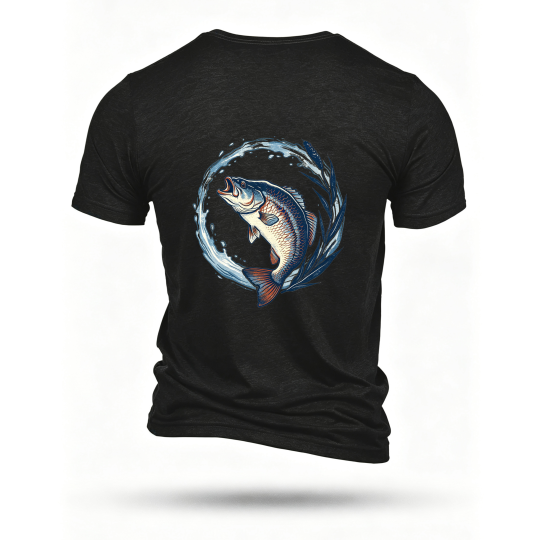 Black T-shirt, back print