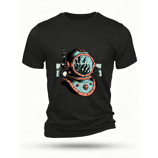 Black T-shirt, front print