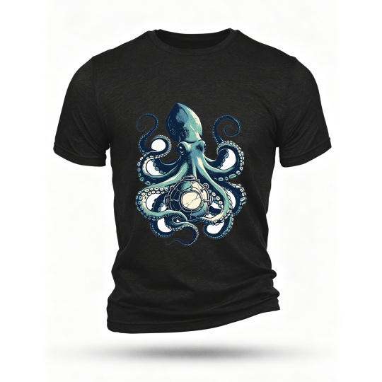 Black T-shirt, front print