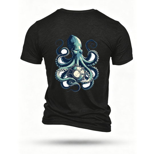Black T-shirt, back print