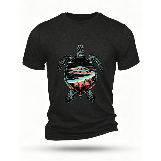 Black T-shirt, front print