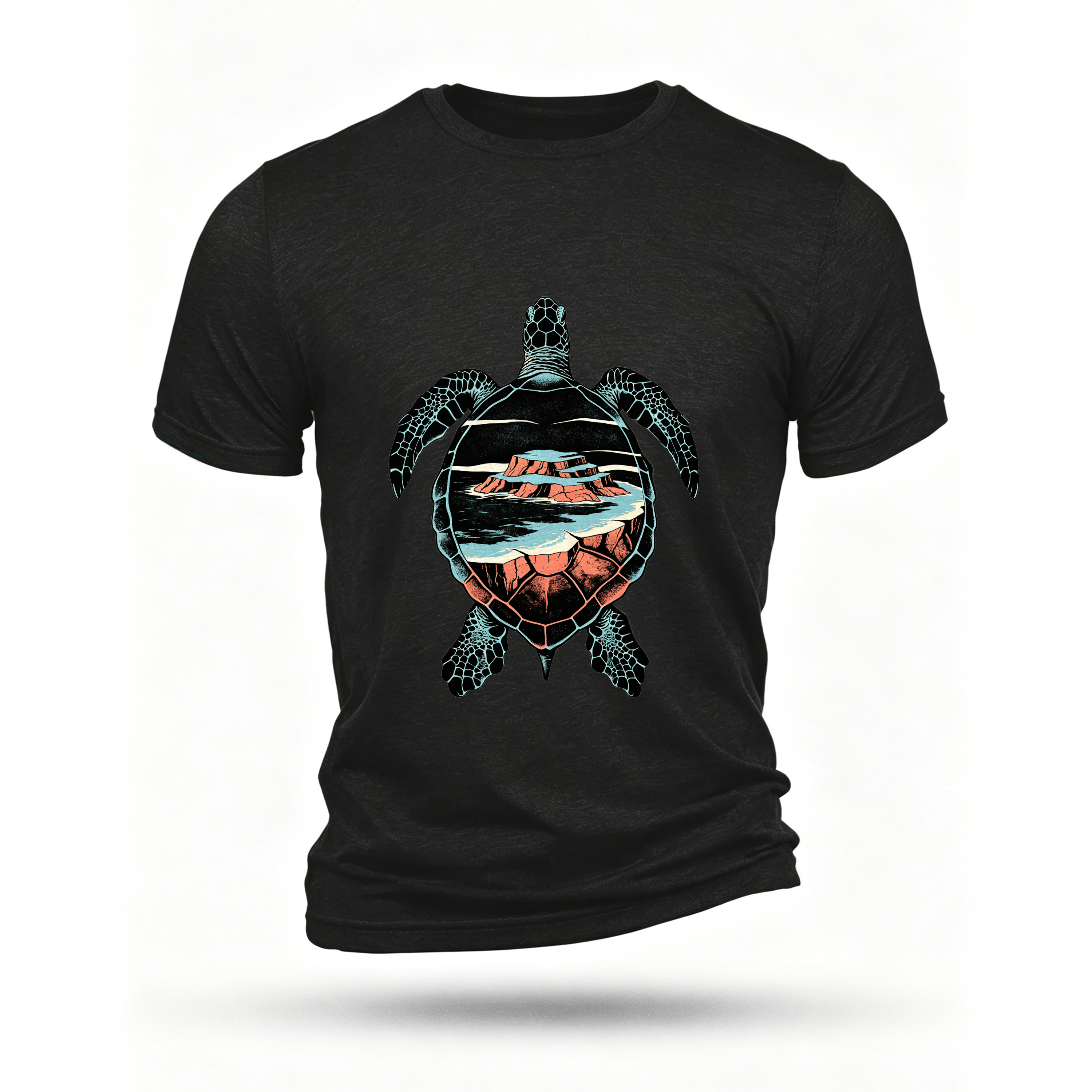 Black T-shirt, front print