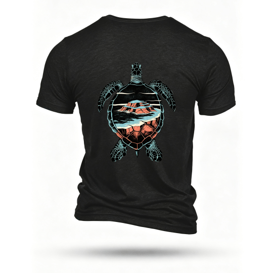 Black T-shirt, back print