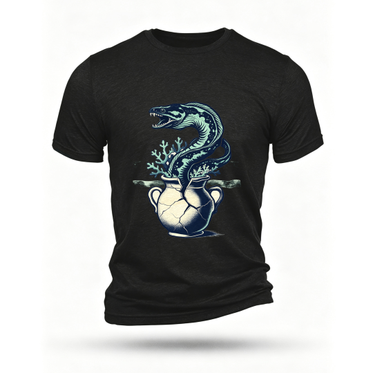 Black T-shirt, front print