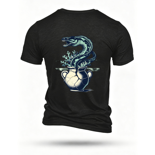 Black T-shirt, back print