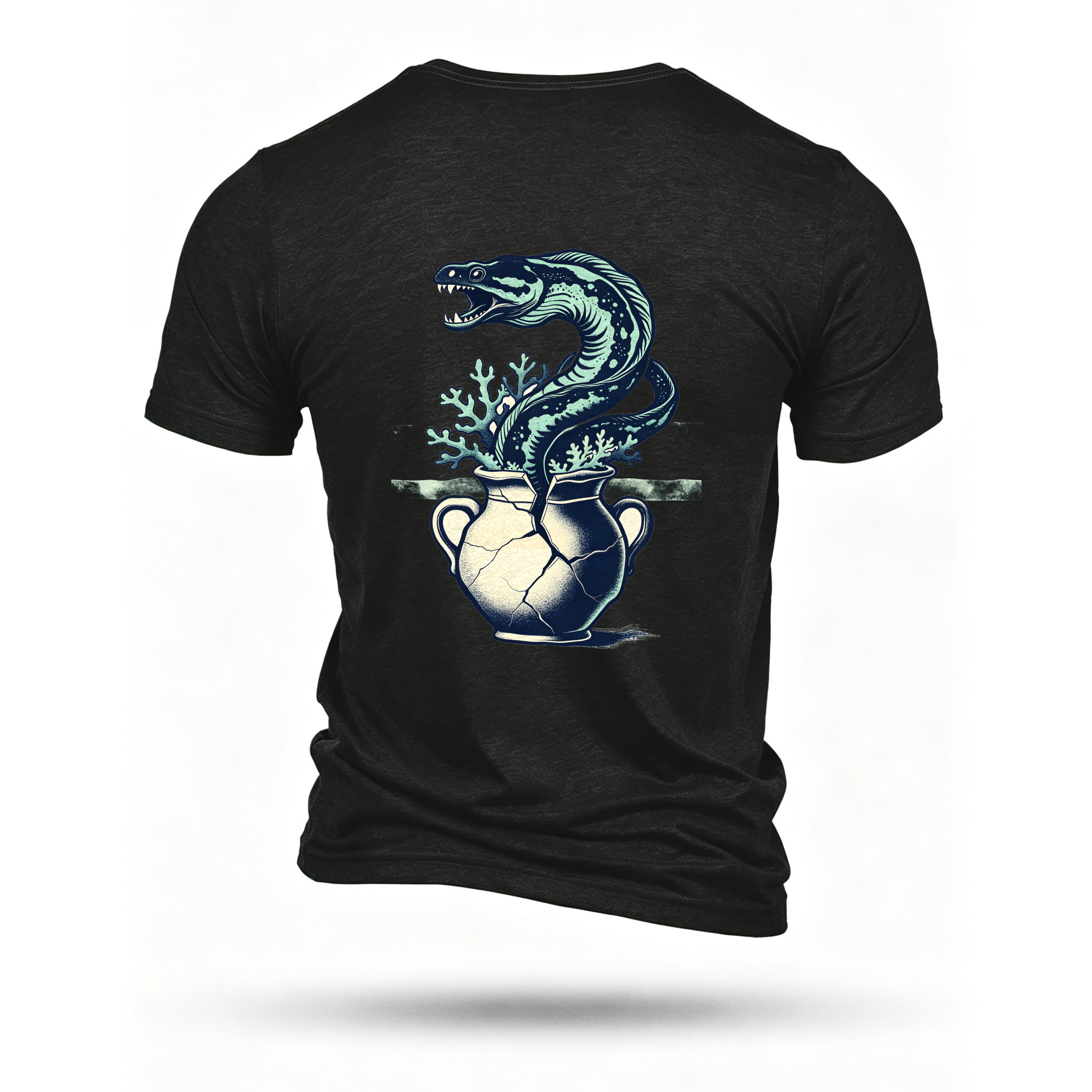 Black T-shirt, back print