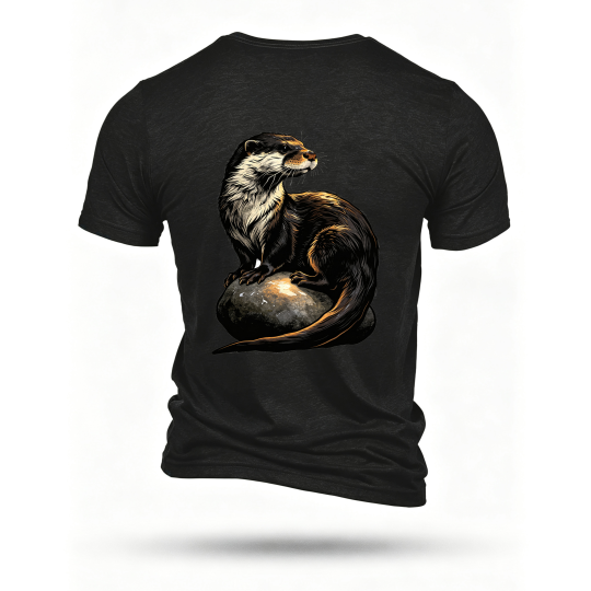 Black T-shirt, back print