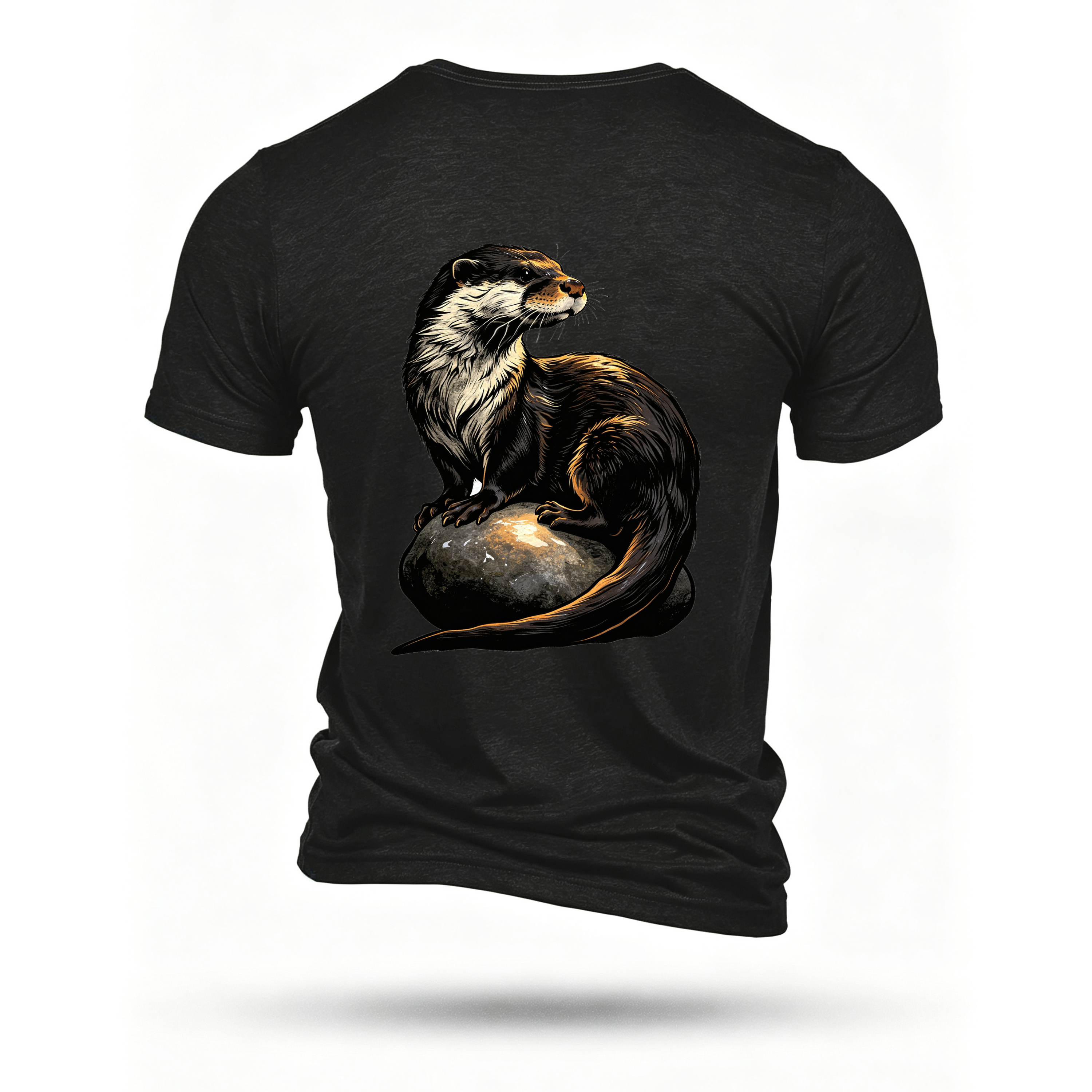 Black T-shirt, back print