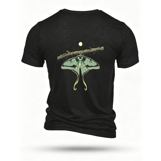 Black T-shirt, back print